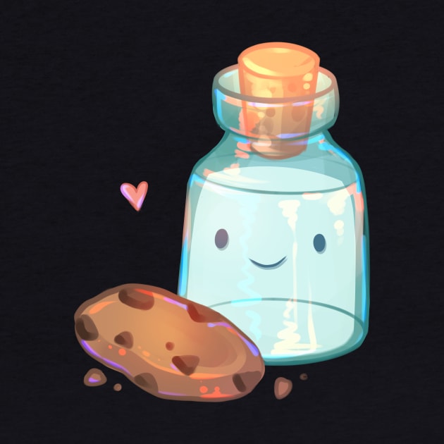 Cute Milk Jug and Cookie by Claire Lin